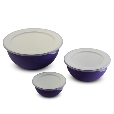 Omada Tableware Household Sanaliving 3pc Bowl Set (violet)