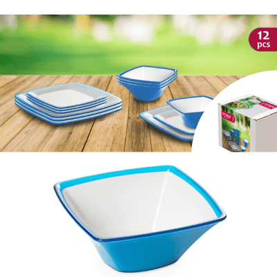 Omada Tableware Household Square 12pc Set (blue)