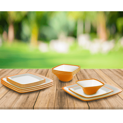 Omada Tableware Household Square 12pc Set (yellow)