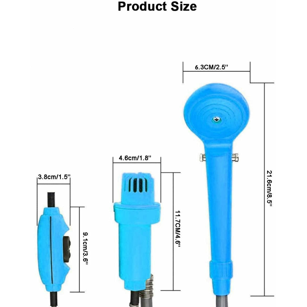 PLS Shower Portable Outdoor Shower Kit, Camping Shower Head Plug into 12V Cigarette Adapter