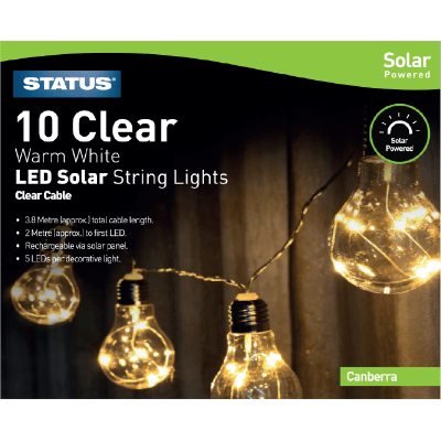 Status Household Canberra 10 Warm White Solar Star Light Bulb