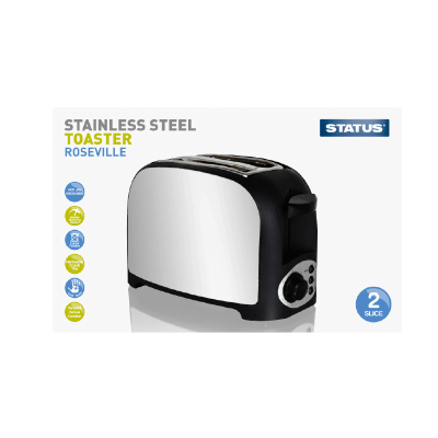Status Household Roseville 2 Slice S/Steel 750w Toaster