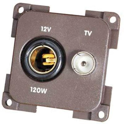 Switches & Sockets Electrical CBE 12v + TV socket brown