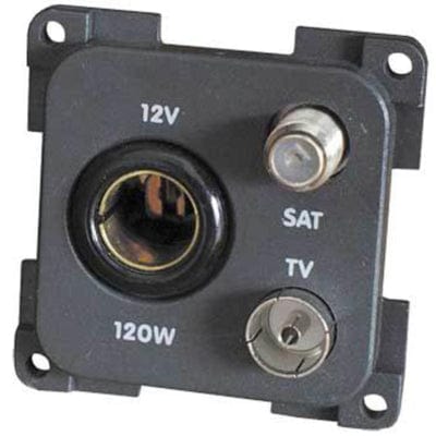 Switches & Sockets Electrical CBE Brown 12v + TV + SAT Socket