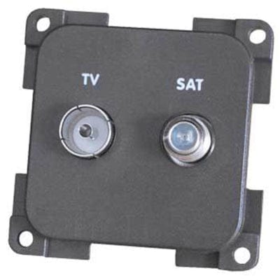 Switches & Sockets Electrical CBE Brown TV + Satellite Socket