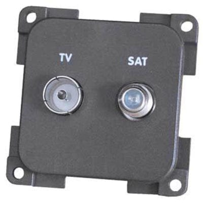 Switches & Sockets Electrical CBE Grey TV + Satellite Socket