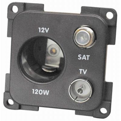 Switches & Sockets Electrical CBE Light Grey 12v (auto)+ TV + Sat