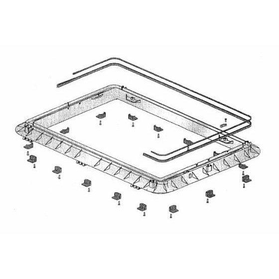 Windows Heki II and Spares Dometic HEKI 2 Complete Exterior Frame Cream White